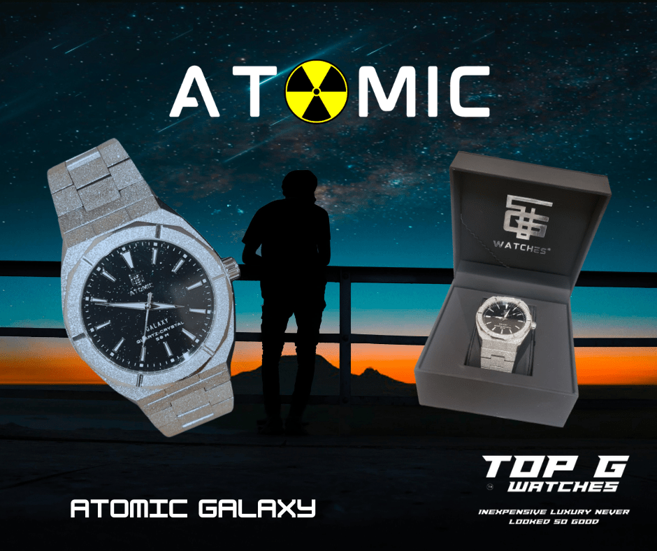 Atomic Galaxy Frosted Steel Luxury Watch Australian Owned