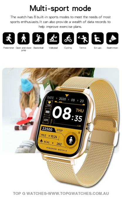 2024 Elegant Sports Fitness Bluetooth Digital Lige Square Smartwatch Wristwatch - Top G Watches