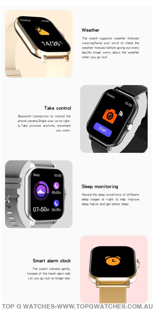 2024 Elegant Sports Fitness Bluetooth Digital Lige Square Smartwatch Wristwatch - Top G Watches