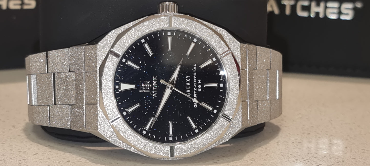 Atomic Galaxy Frosted Steel Luxury Watch ™ - Top G Watches