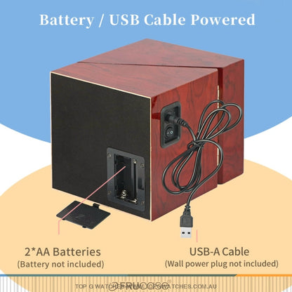 360 Auto Motion Winder Wooden Display Case - Powered By Usb Cable /Battery Mode. Watch Accessories