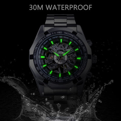 Transparent Forsining Waterproof Men's Skeleton Luxury Mechanical Sport Watch - Top G Watches