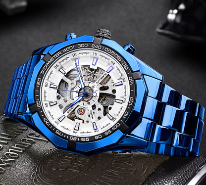 Transparent Forsining Waterproof Men's Skeleton Luxury Mechanical Sport Watch - Top G Watches