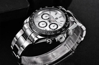 Elite Steel Automatic Mechanical Pagani-Design Sapphire Glass Japan Chronograph 100m Waterproof Wristwatch - Top G Watches