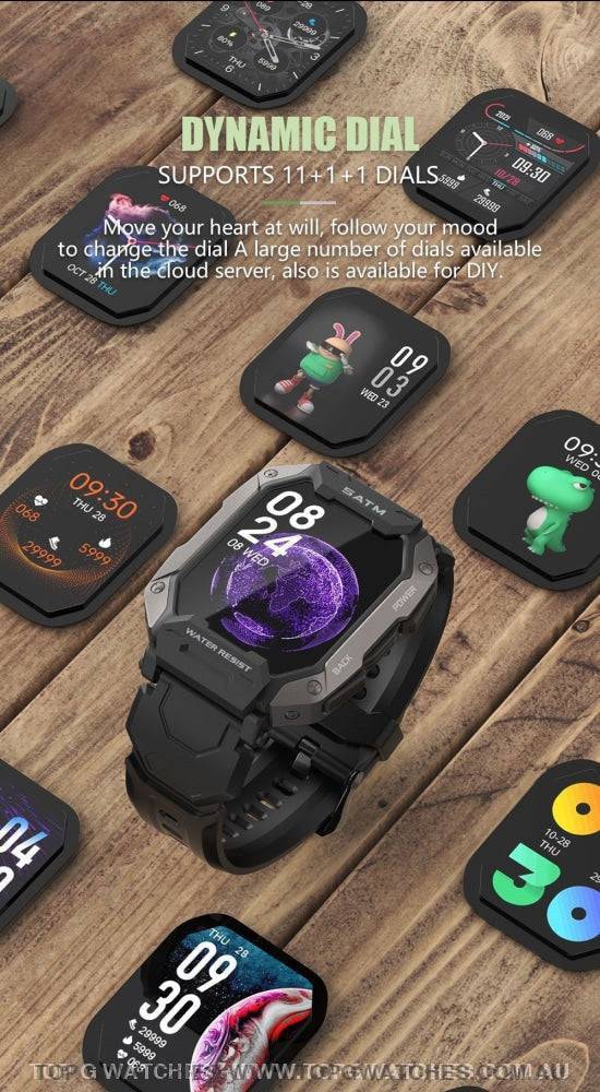 Full Touch Digital Sports Health Blood Pressure Oxygen Fitness Waterproof Smart Watch - Top G Watches