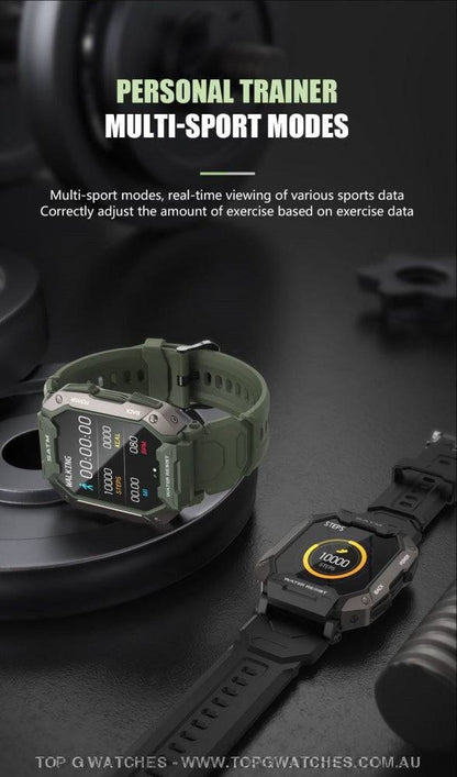 Full Touch Digital Sports Health Blood Pressure Oxygen Fitness Waterproof Smart Watch - Top G Watches