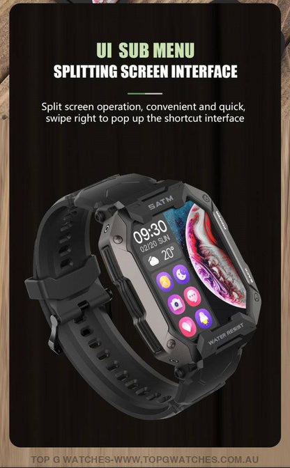 Full Touch Digital Sports Health Blood Pressure Oxygen Fitness Waterproof Smart Watch - Top G Watches