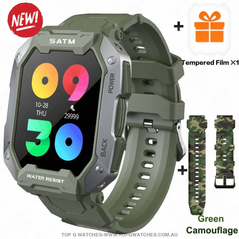 Full Touch Digital Sports Health Blood Pressure Oxygen Fitness Waterproof Smart Watch - Top G Watches