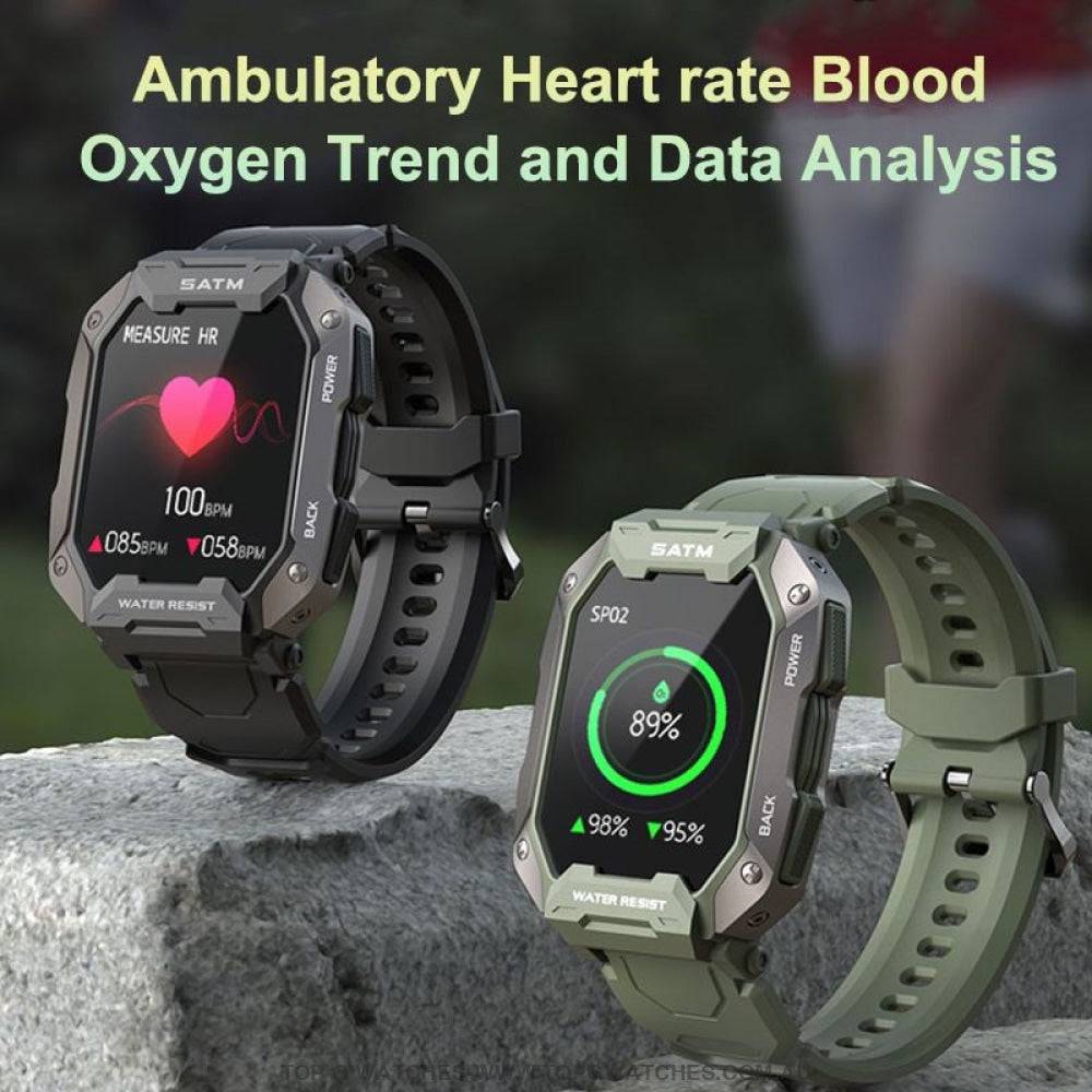 Full Touch Digital Sports Health Blood Pressure Oxygen Fitness Waterproof Smart Watch - Top G Watches