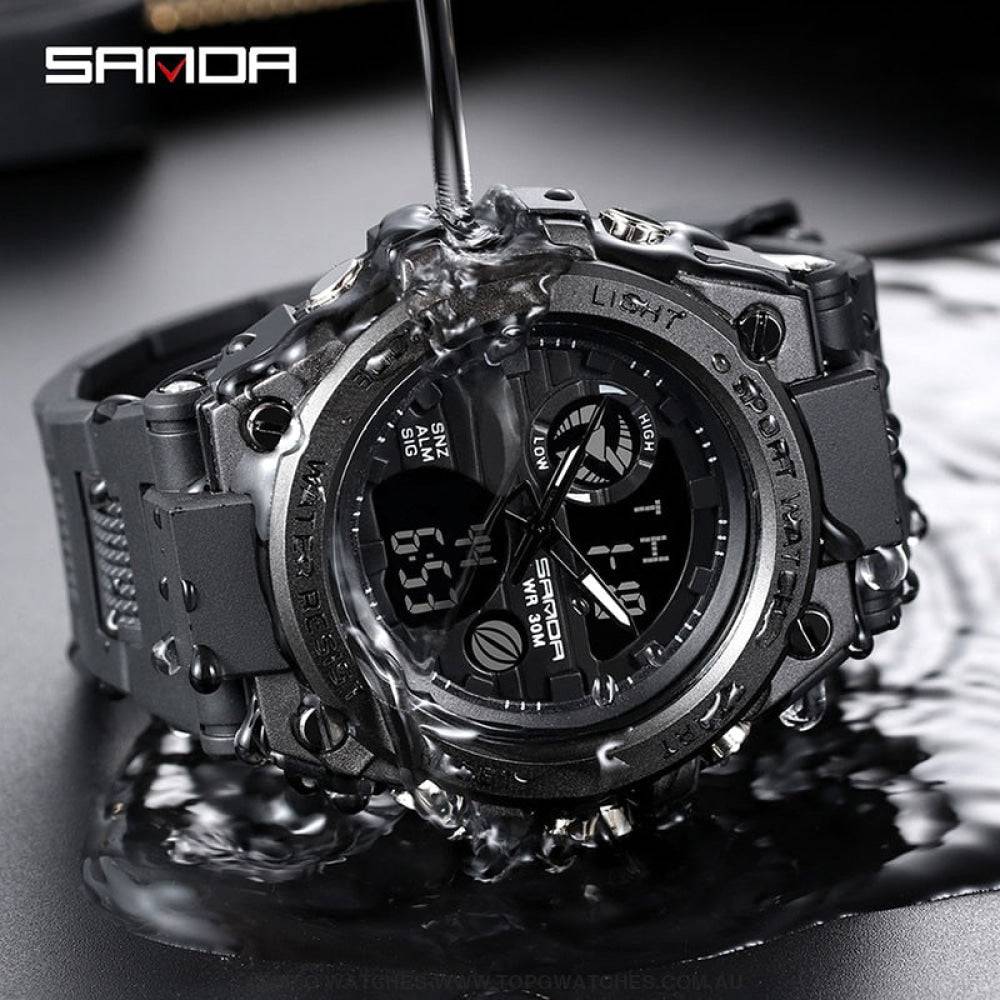 G-Style Shock SANDA Sports Military Dual Shockproof Waterproof Digital Wristwatch - Top G Watches