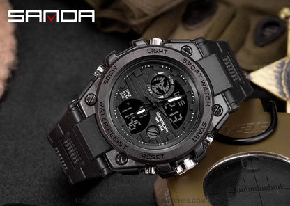 G-Style Shock SANDA Sports Military Dual Shockproof Waterproof Digital Wristwatch - Top G Watches