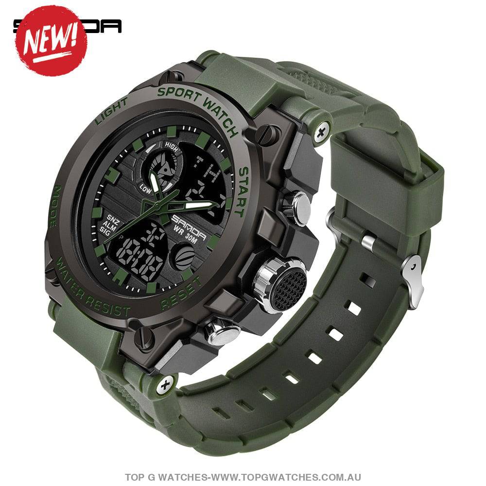 G-Style Shock SANDA Sports Military Dual Shockproof Waterproof Digital Wristwatch - Top G Watches