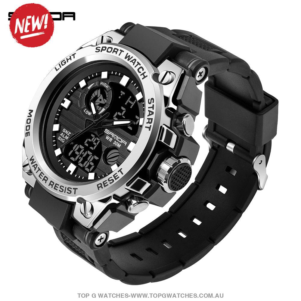 G-Style Shock SANDA Sports Military Dual Shockproof Waterproof Digital Wristwatch - Top G Watches