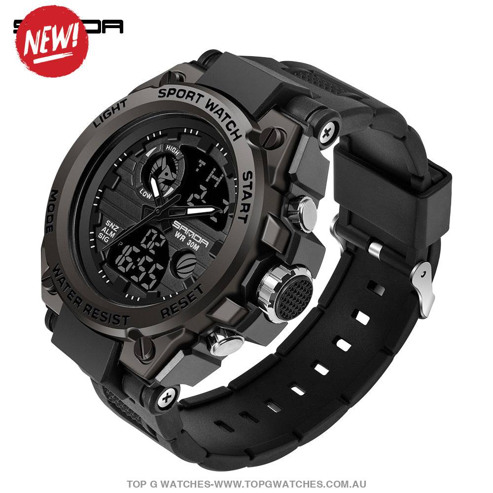 G-Style Shock SANDA Sports Military Dual Shockproof Waterproof Digital Wristwatch - Top G Watches