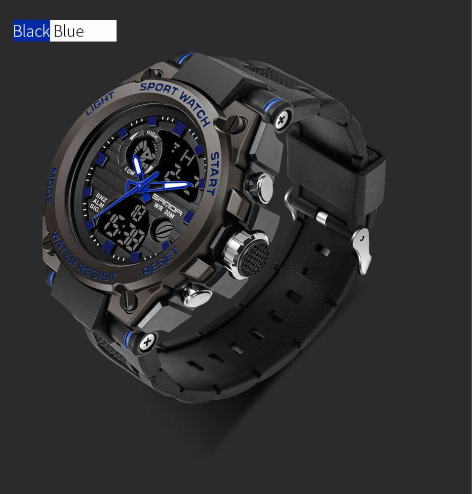 G-Style Shock SANDA Sports Military Dual Shockproof Waterproof Digital Wristwatch - Top G Watches