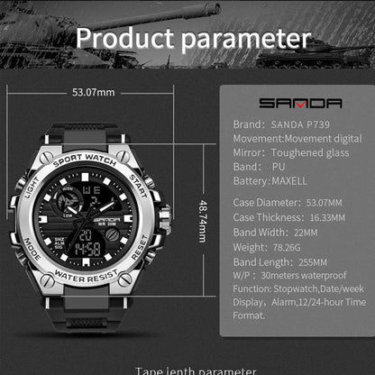 G-Style Shock SANDA Sports Military Dual Shockproof Waterproof Digital Wristwatch - Top G Watches