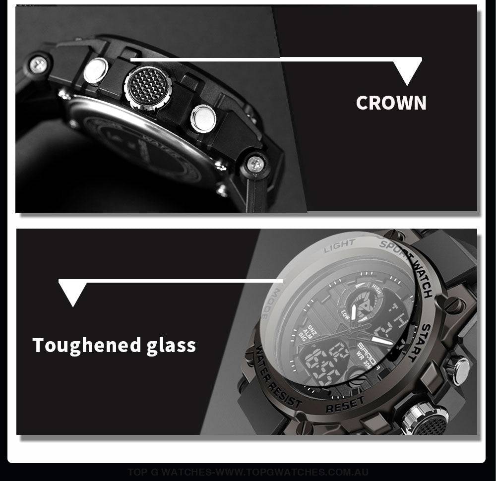 G-Style Shock SANDA Sports Military Dual Shockproof Waterproof Digital Wristwatch - Top G Watches