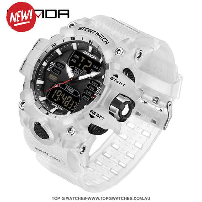 G-Style Shockproof Sanda Sports Dual Display Waterproof Digital Quartz Wristwatch - Top G Watches