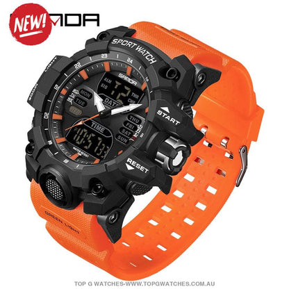 G-Style Shockproof Sanda Sports Dual Display Waterproof Digital Quartz Wristwatch - Top G Watches