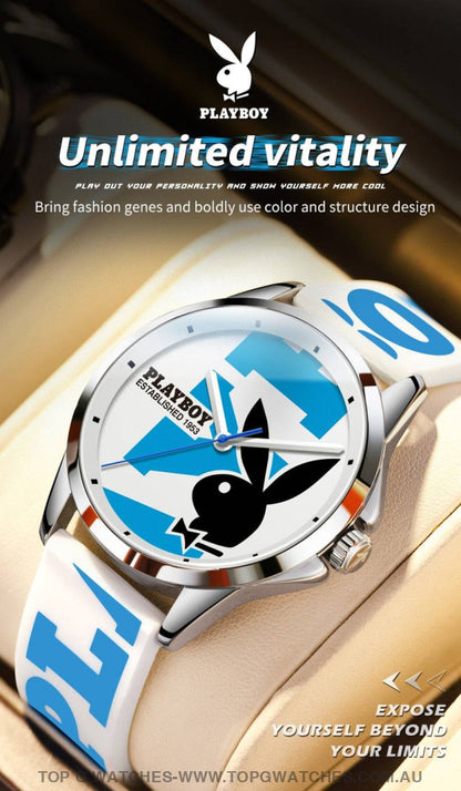 Bunny Playboy Fashion Casual Quartz Waterproof Sports Dress Watch - Top G Watches