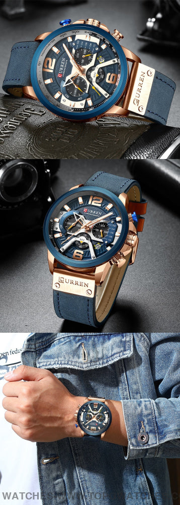 New Casual Sport Business Men's Luxury Military Leather Fashion Wristwatch - Top G Watches