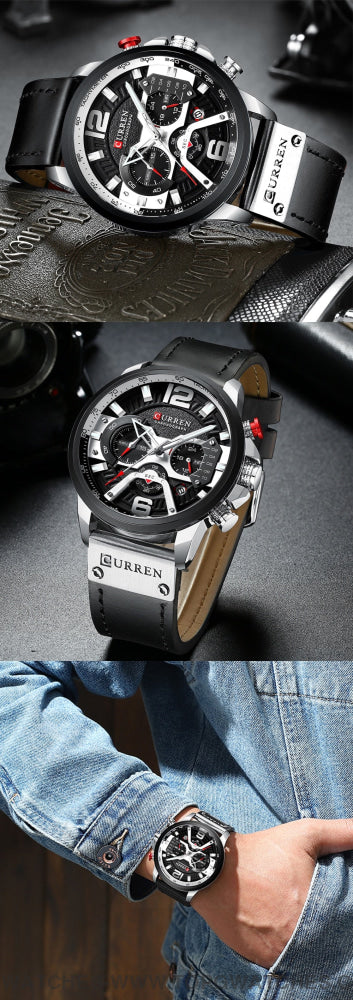 New Casual Sport Business Men's Luxury Military Leather Fashion Wristwatch - Top G Watches