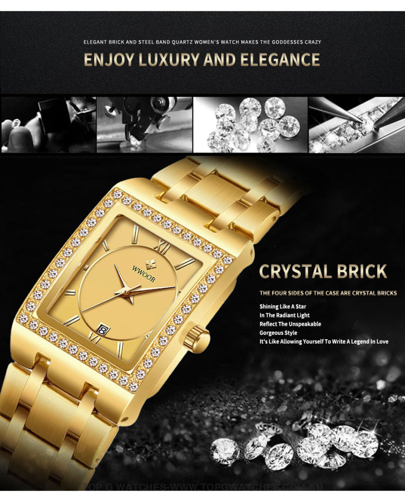 Classy Brand New Fashion Ladies Diamond Luxury Women's Dress Watch - Top G Watches