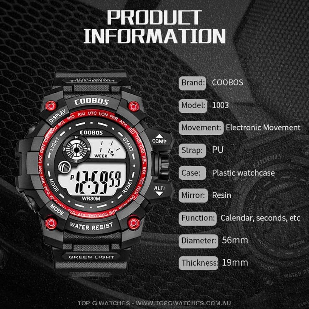 Custom Sports Luminated Military LED Waterproof Digital Watch - Top G Watches