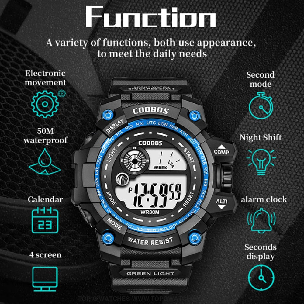 Custom Sports Luminated Military LED Waterproof Digital Watch - Top G Watches