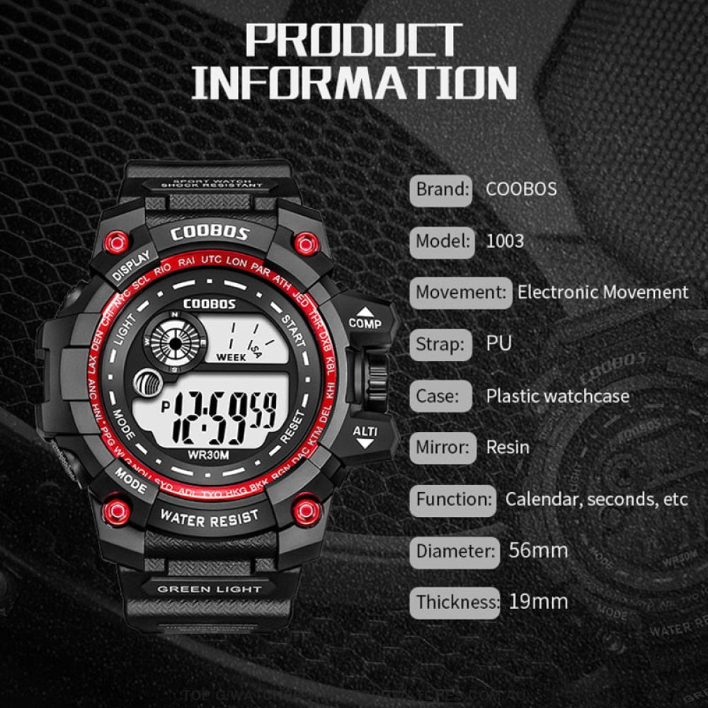 Custom Sports Luminated Military LED Waterproof Digital Watch - Top G Watches