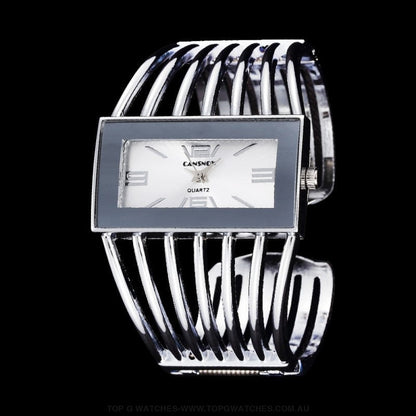 Luxury Rose Gold Bangle Bracelet Fashion Dress Quartz Ladie's Wrist Watch - Top G Watches