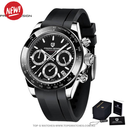 Elite Automatic Mechanical Pagani-Design Sapphire Glass Japan Chronograph 100m Waterproof Wristwatch - Top G Watches