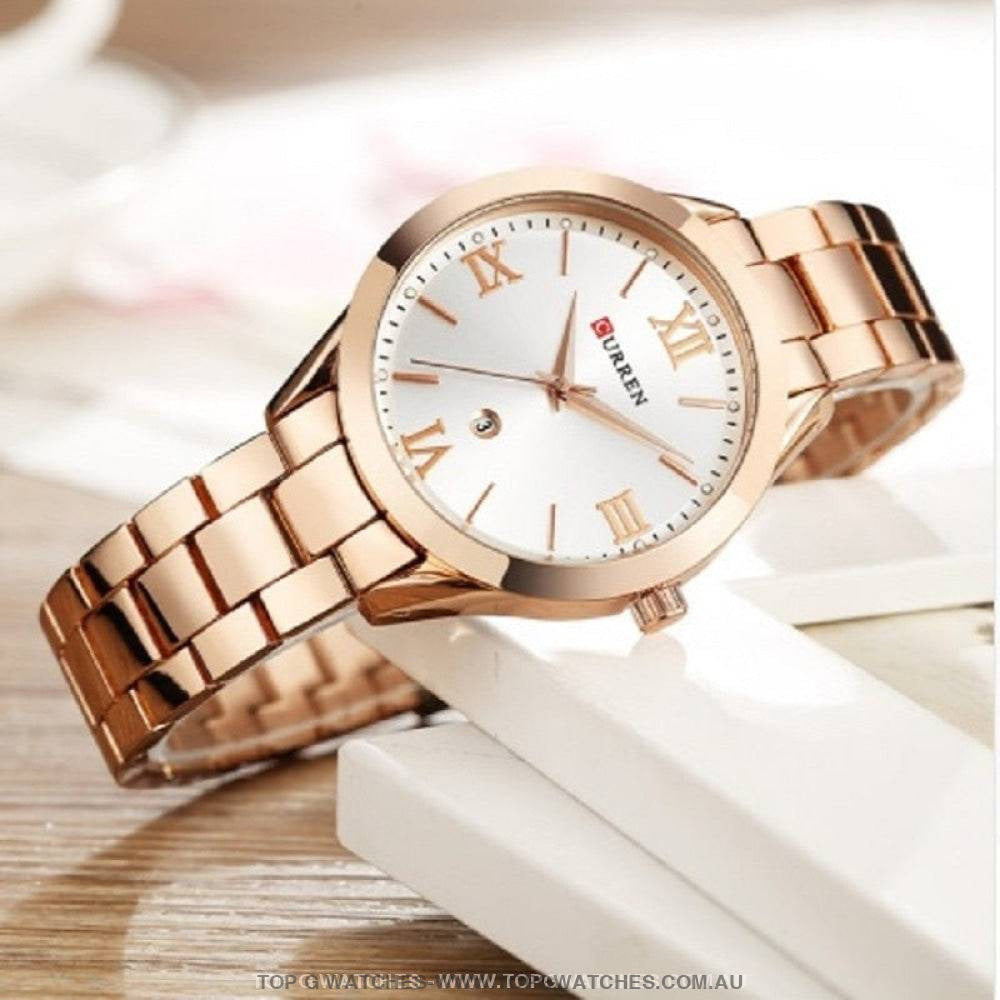 Fashion Curren Gold Silver Fashion Dress Casual Women's Quartz Watch - Top G Watches