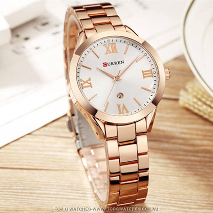 Fashion Curren Gold Silver Fashion Dress Casual Women's Quartz Watch - Top G Watches