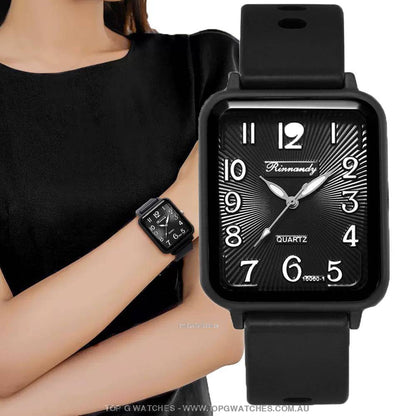 Fashion Hot Lady Rinnandy Leisure Rectangle Digital Quartz Casual Ladies Dress Wristwatch - Top G Watches