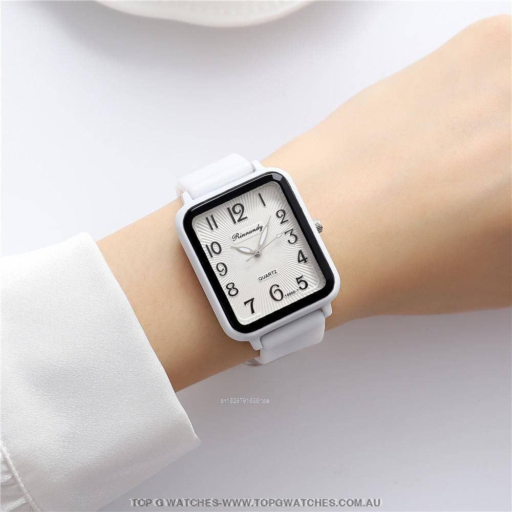 Fashion Hot Lady Rinnandy Leisure Rectangle Digital Quartz Casual Ladies Dress Wristwatch - Top G Watches