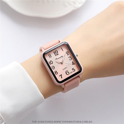 2023 Fashion Hot Lady Rinnandy Leisure Rectangle Digital Quartz Casual Ladies Dress Wristwatch