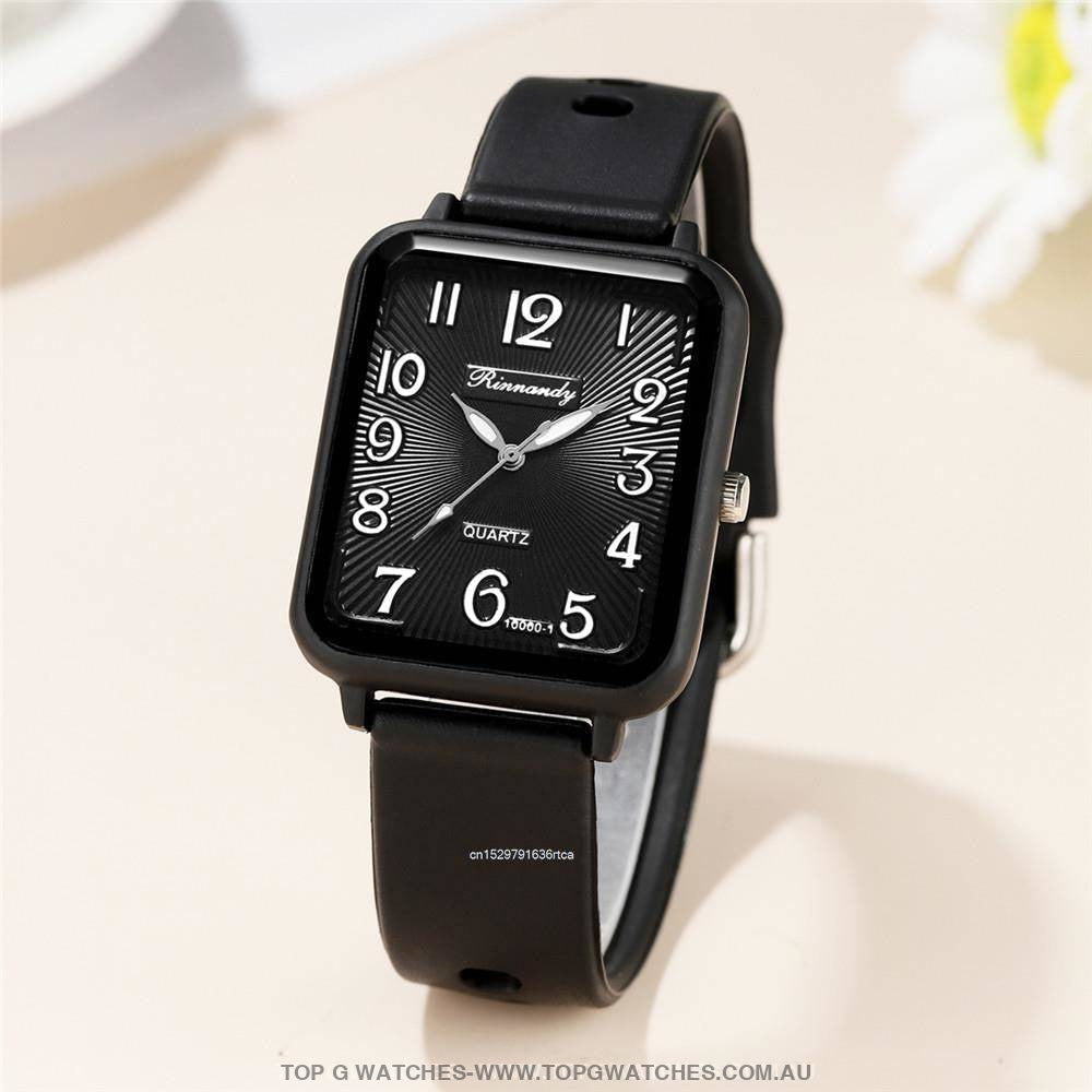 Fashion Hot Lady Rinnandy Leisure Rectangle Digital Quartz Casual Ladies Dress Wristwatch - Top G Watches