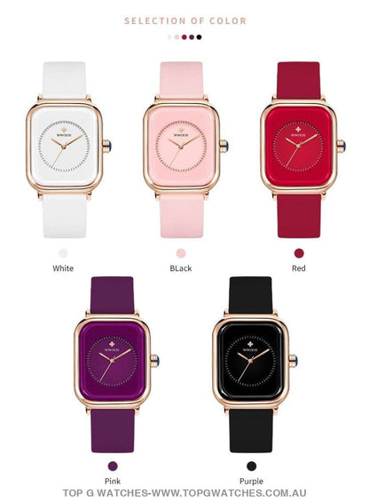 Fashion Luxury Wwoor Brand Women's Fashion Square Quartz Wristwatch - Top G Watches