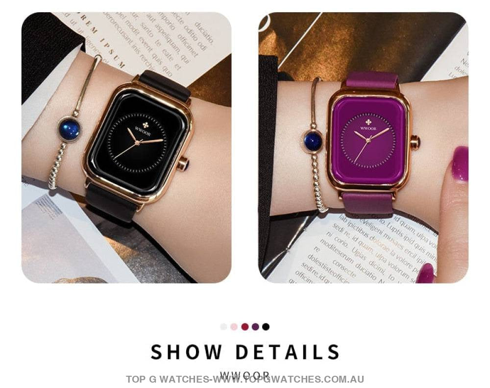 Fashion Luxury Wwoor Brand Women's Fashion Square Quartz Wristwatch - Top G Watches