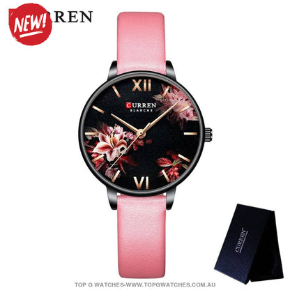 Flower Rose Curren Elegant Gold Waterproof Mesh Bracelet Ladies' Wristwatch - Top G Watches