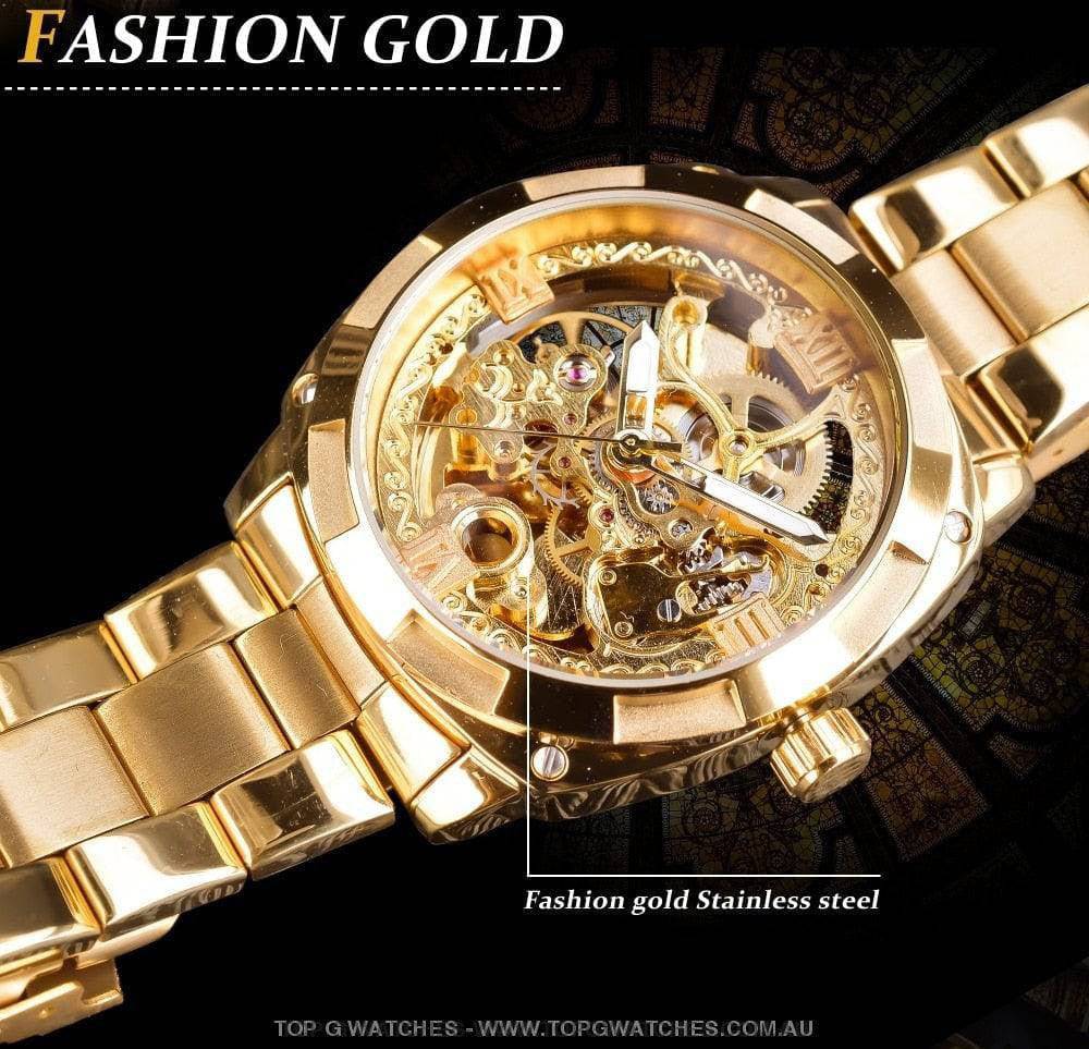 Millionaire Gold Forsining Automatic Mechanical Self-Wind Luxury Watch - Top G Watches