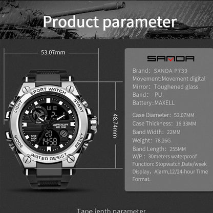 G-Style Shock Sanda Sports Military Dual Shockproof Waterproof Digital Wristwatch Mens Watches