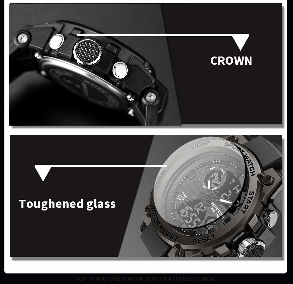 G-Style Shock Sanda Sports Military Dual Shockproof Waterproof Digital Wristwatch Mens Watches