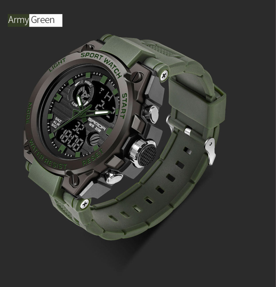 G-Style Shock Sanda Sports Military Dual Shockproof Waterproof Digital Wristwatch Mens Watches