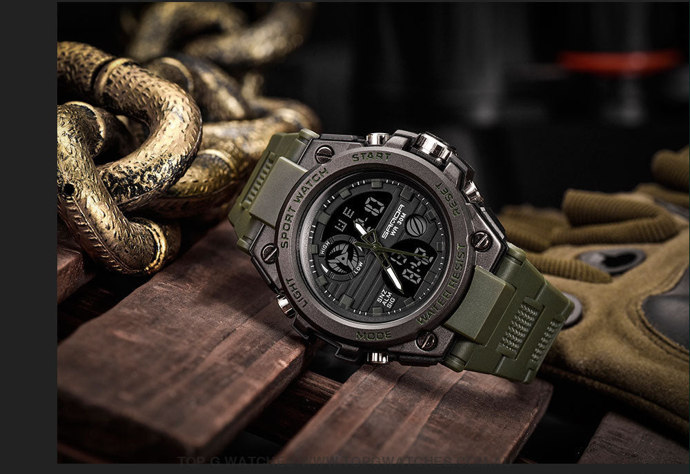 G-Style Shock Sanda Sports Military Dual Shockproof Waterproof Digital Wristwatch Mens Watches