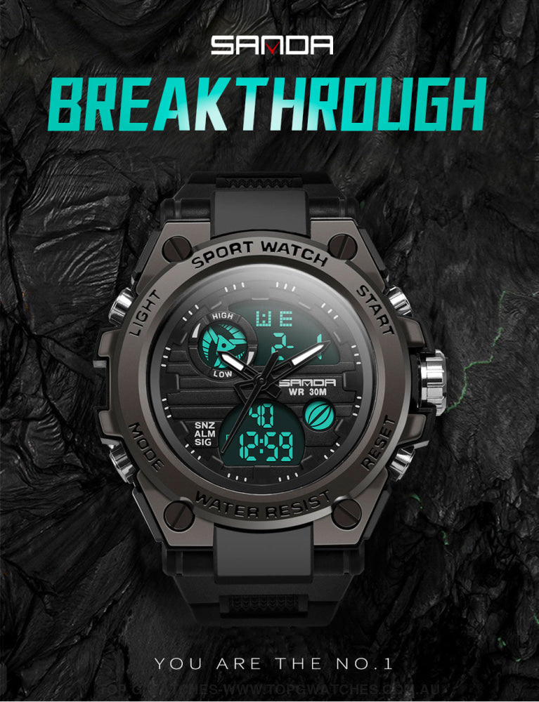 G-Style Shock Sanda Sports Military Dual Shockproof Waterproof Digital Wristwatch Mens Watches