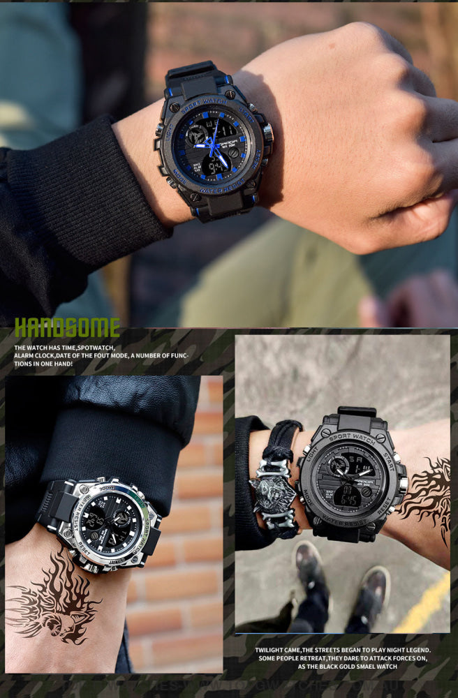 G-Style Shock Sanda Sports Military Dual Shockproof Waterproof Digital Wristwatch Mens Watches