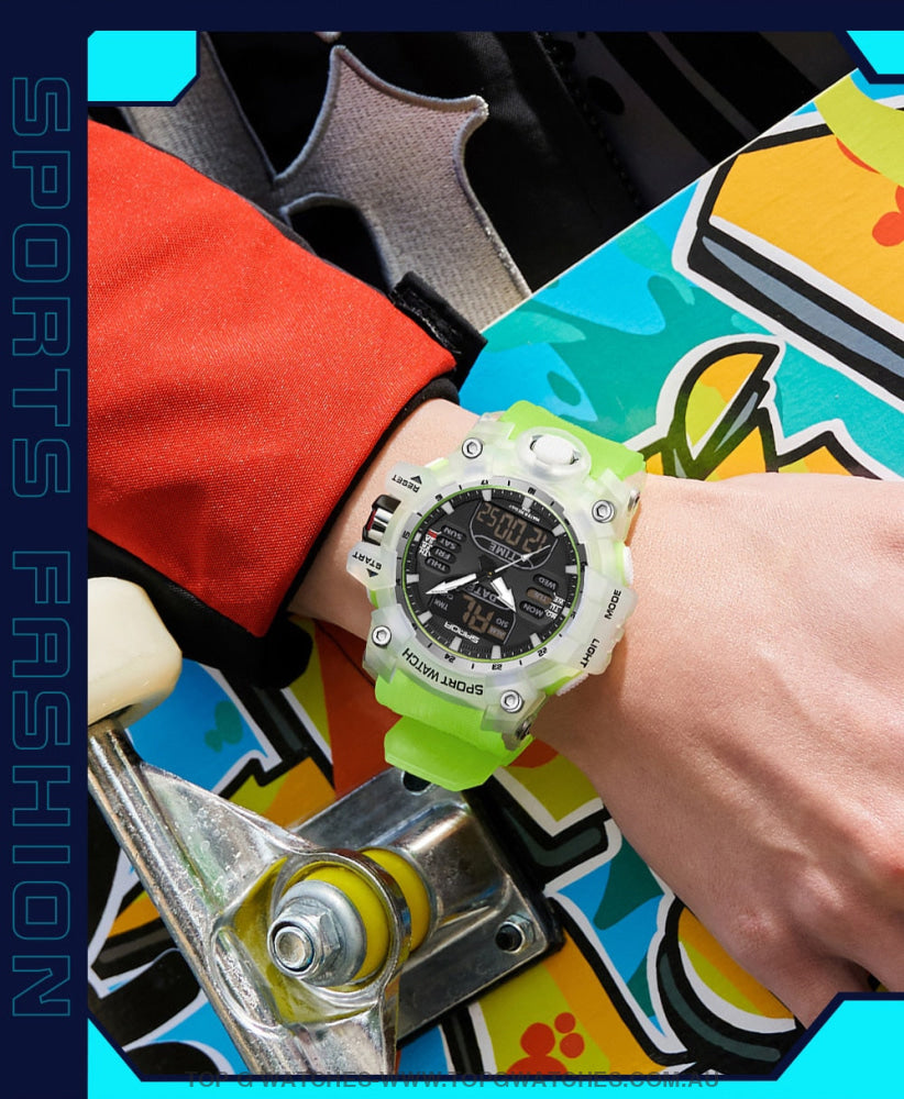 Sanda G-Style Sports Shock Dual Display Waterproof Digital Quartz Wristwatch Mens Watches