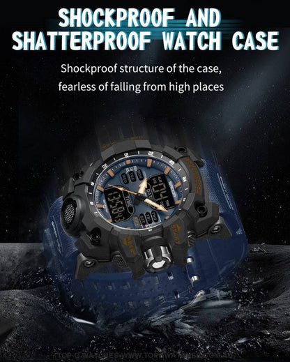 G-Style Sanda Sports Shock Dual Display Waterproof Digital Quartz Wristwatch - Top G Watches